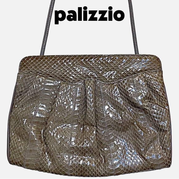 Palizzio • Vintage Handbag (Crossbody/Clutch/Shoulder) • Snakeskin Print • EUC - Picture 6 of 15